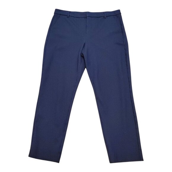 LIVERPOOL SZ 14/32 Navy Blue Comfort Stretch Woven Knit Trouser Pant - Picture 2 of 13